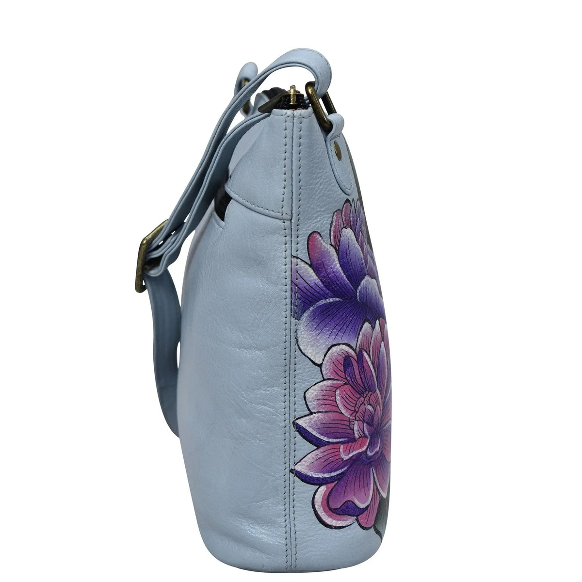 Leather Hand painted TwoSided Zip Travel Organizer 8338 Anuschka