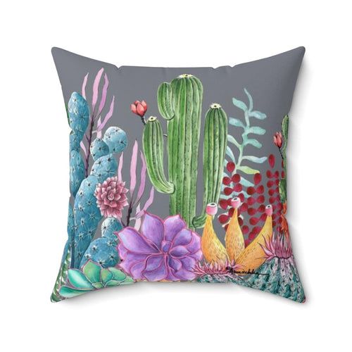 Desert Garden - Polyester Square Pillow - 