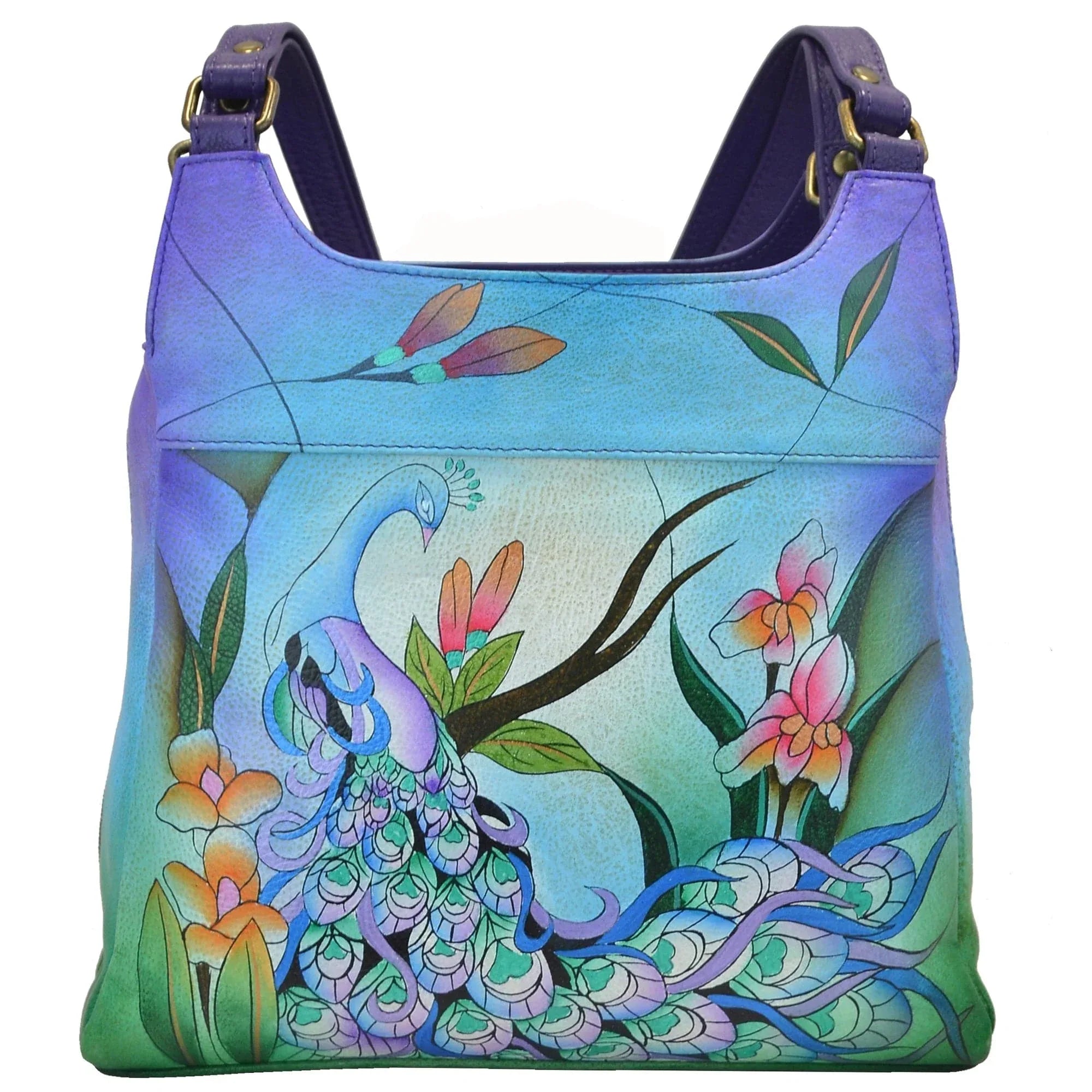 Leather Hand painted Triple Compartment Satchel - 7001 – Anuschka