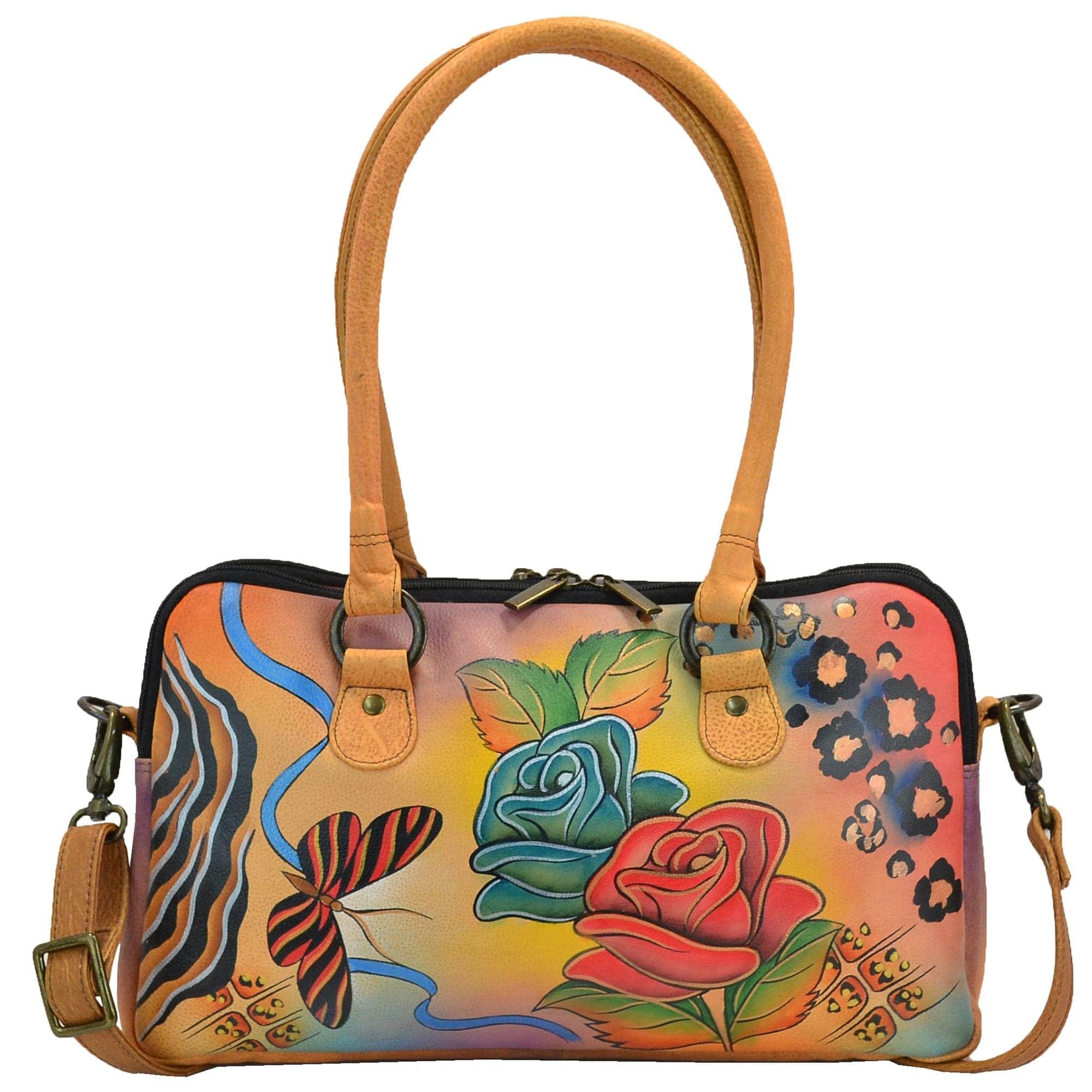 Leather Hand painted Multi Compartment Satchel - 8038 – Anuschka