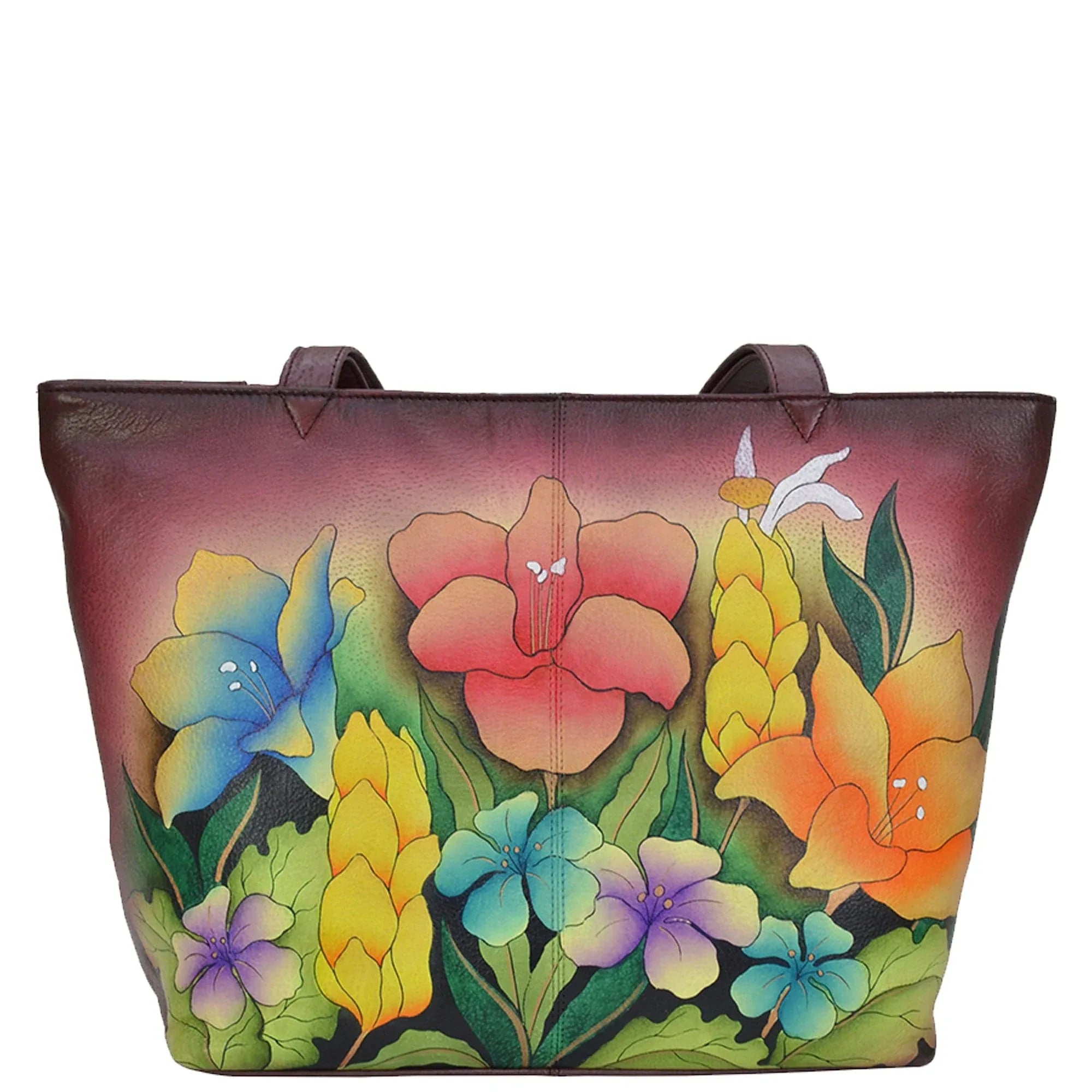 Leather Hand painted Large Tote 8045 – Anuschka - Main Image