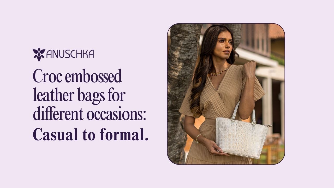 Croc Embossed Leather Bags for Occasions - Anuschka