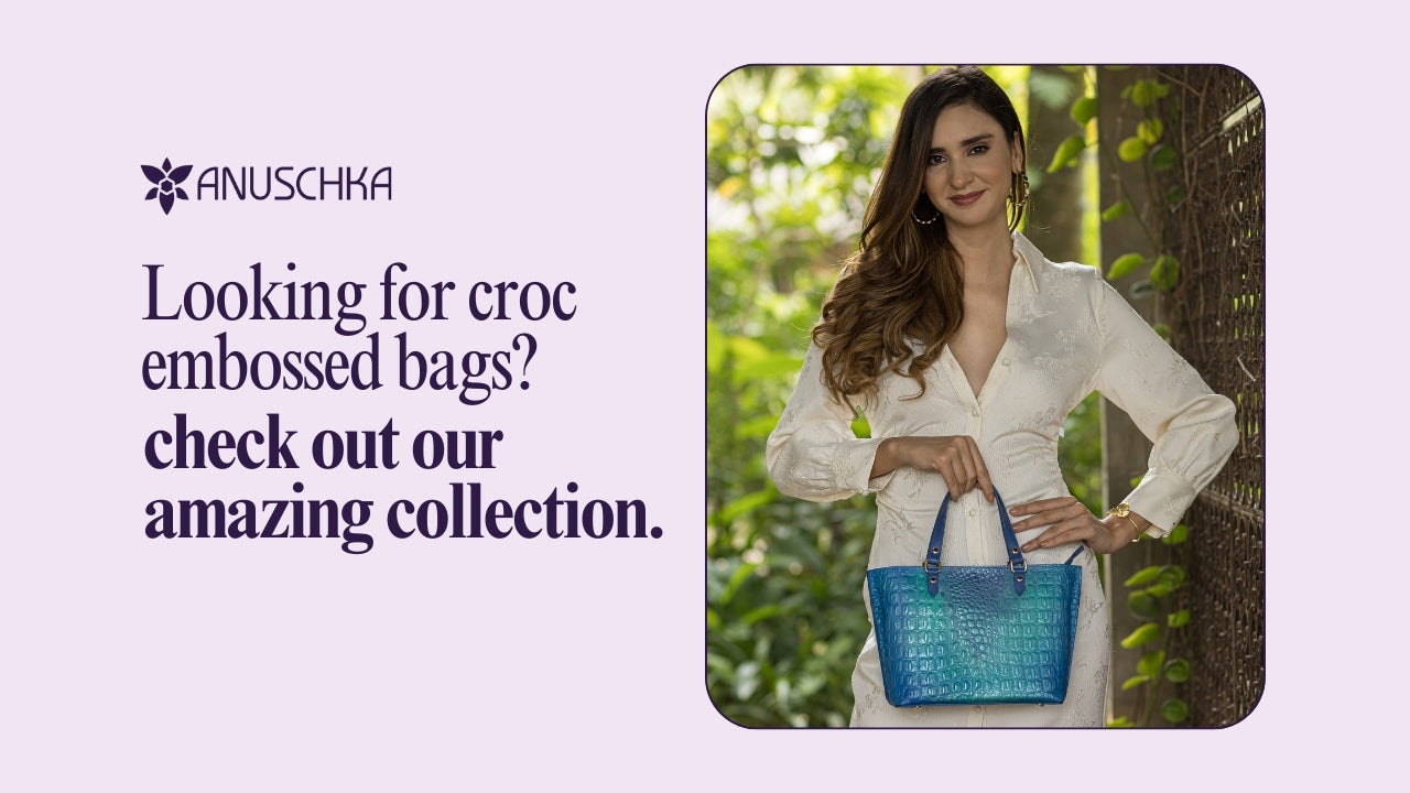Croc embossed collection medium tote - 693-CRC-PCK
