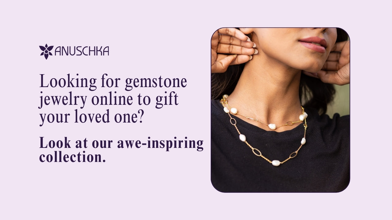 Gemstone jewelry Pretty in Pearl necklace - VNK0001-PRL