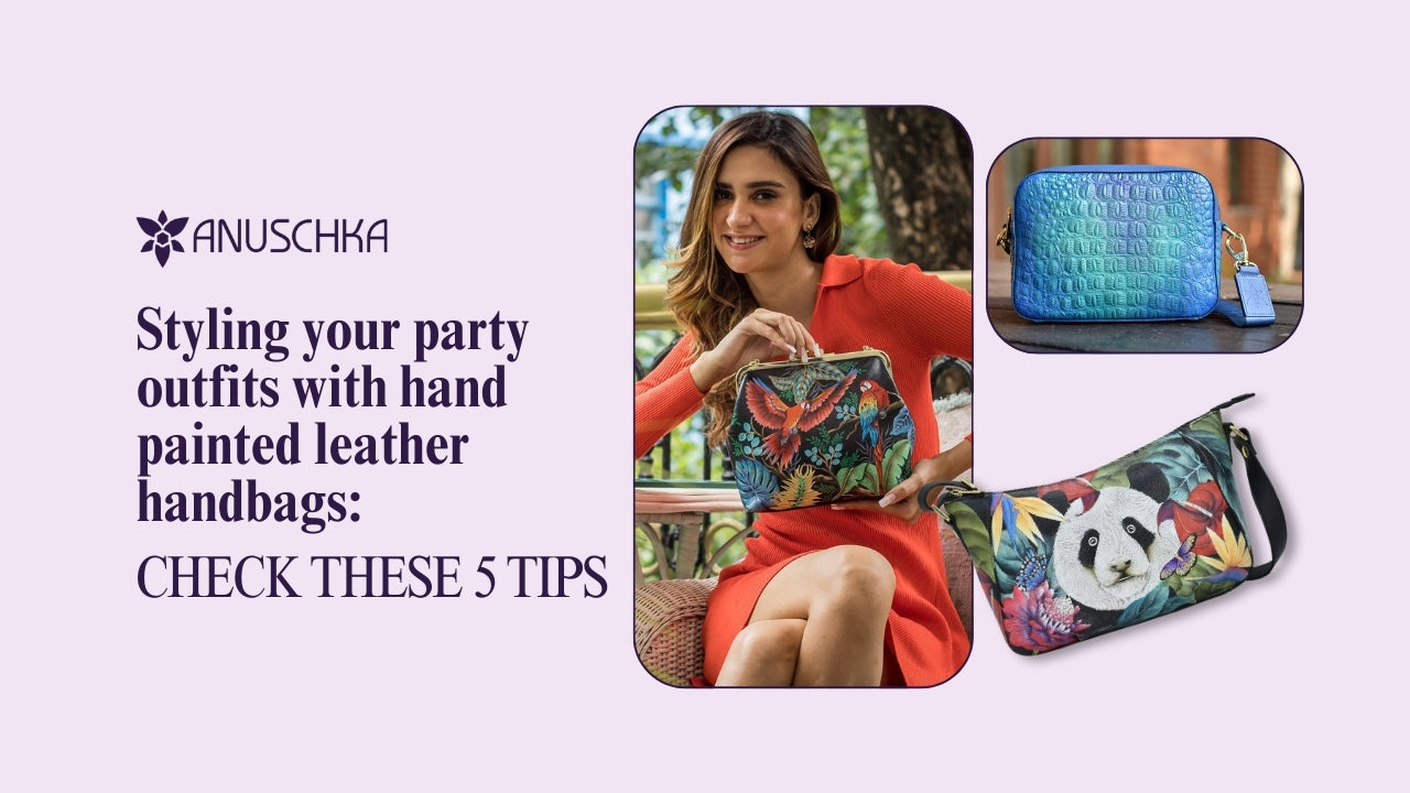 Hand Painted Leather Handbags for Party Outfits