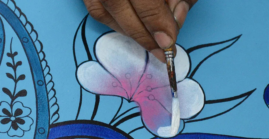 Denim Paisley Floral Hand Painted Bags and Accessories Collection - Anuschka