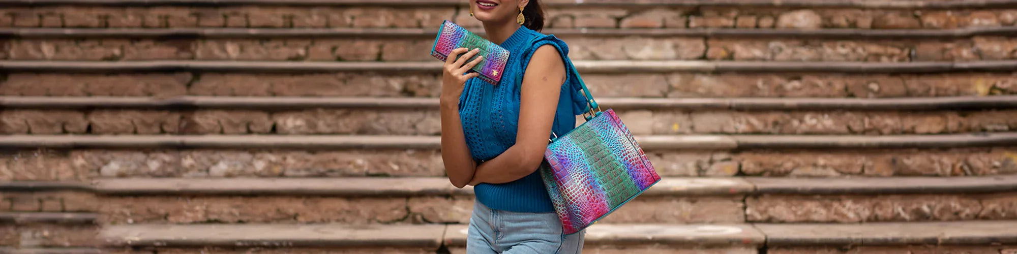 Croc Embossed Leather Bags & Accessories Collection - Anuschka