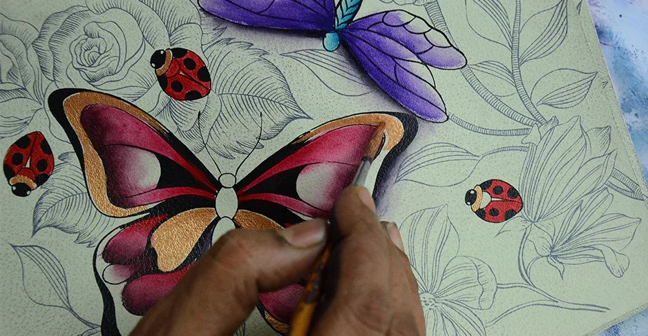 Dreamy Wings Sage Hand Painted Bags and Accessories - Anuschka