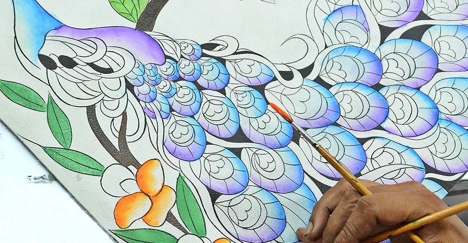 Midnight Peacock Hand Painted Bags and Accessories Collection - Anuschka