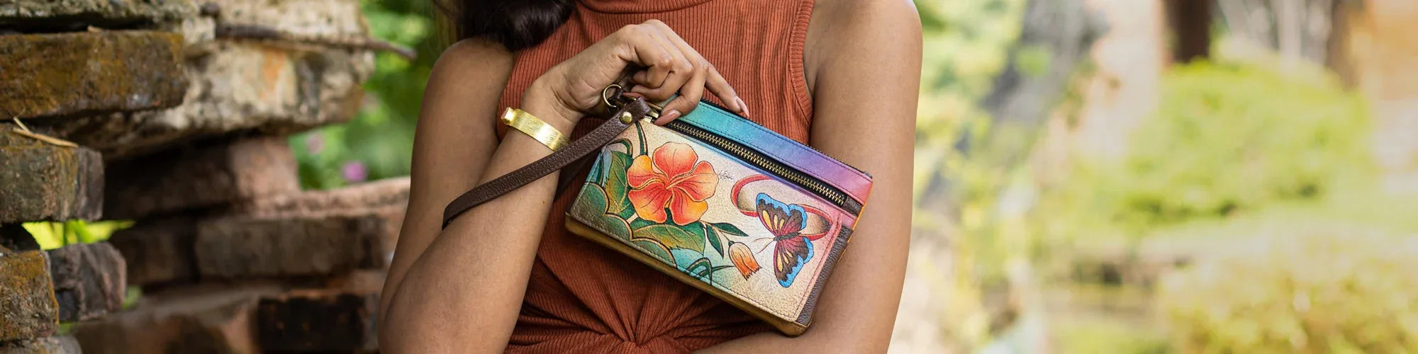 Antique Hibiscus Hand Painted Bags and Accessories - Anuschka