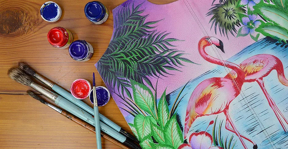 Tropical Flamingos Hand Painted Bags and Accessories Collection - Anuschka