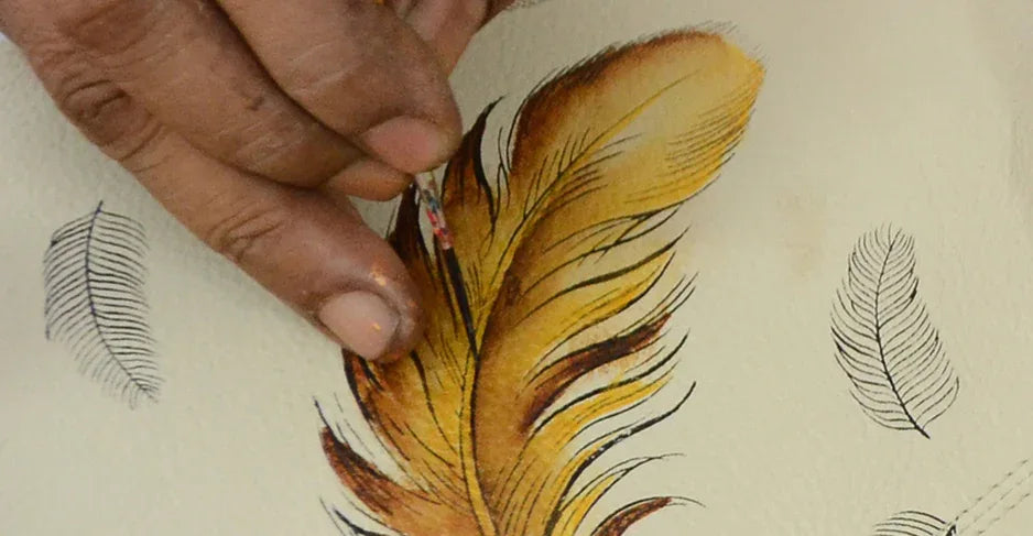 Floating Feathers-Ivory - Anuschka