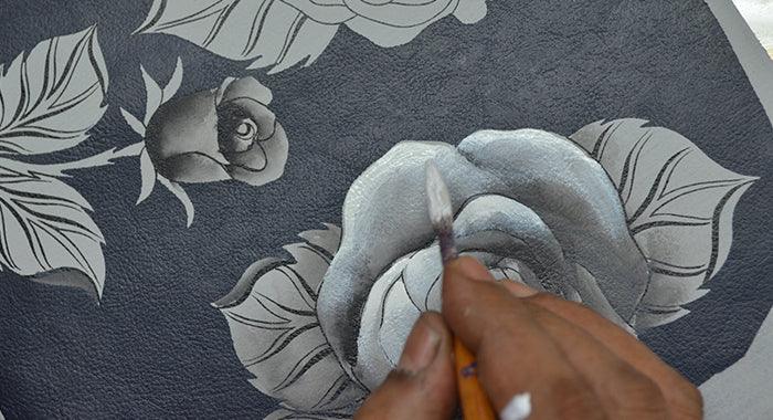 Romantic Rose Navy Hand Painted Bags and Accessories - Anuschka