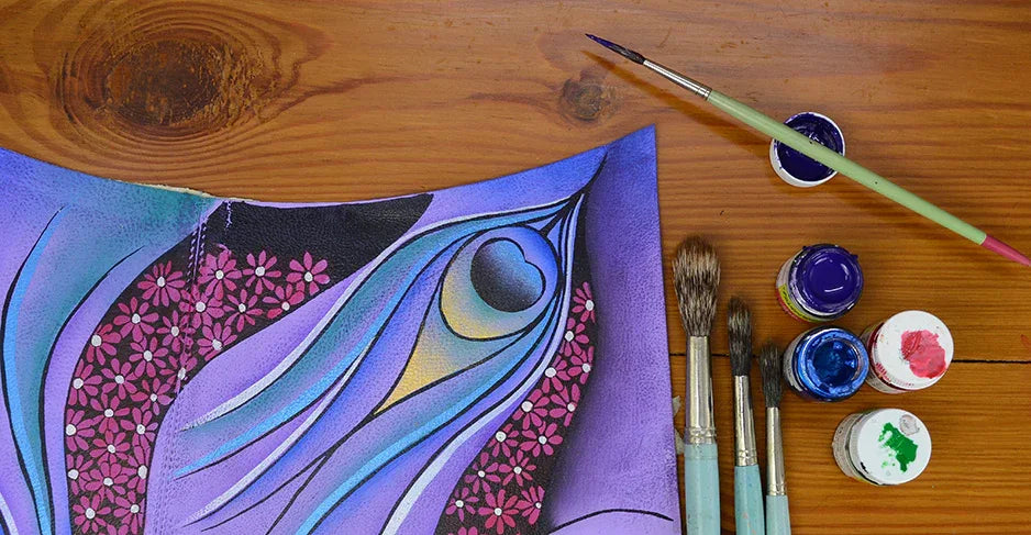 Dreamy Peacock-Dewberry Hand Painted Bags and Accessories - Anuschka