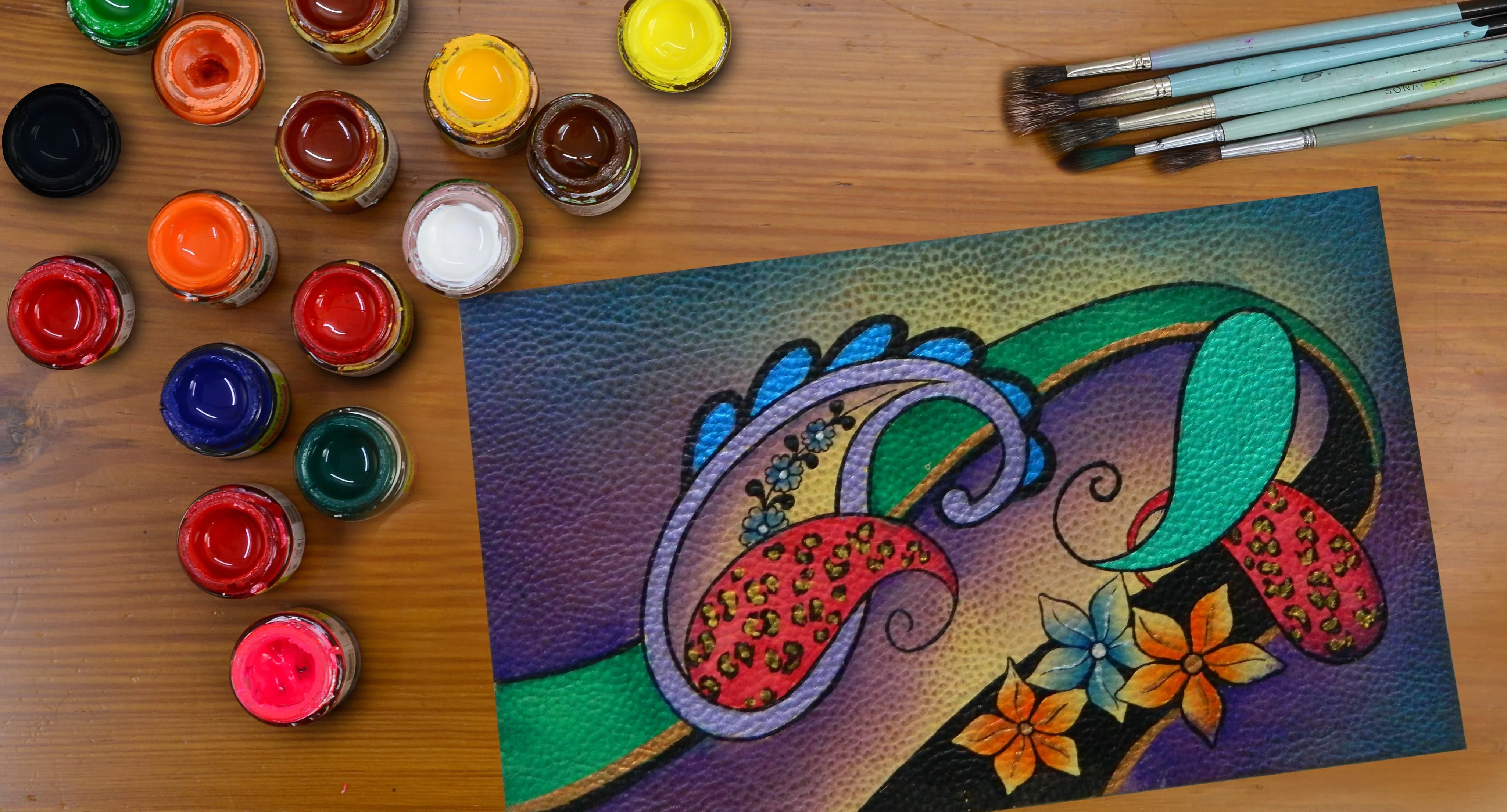 Paisley Collage-Eggplant - Anuschka