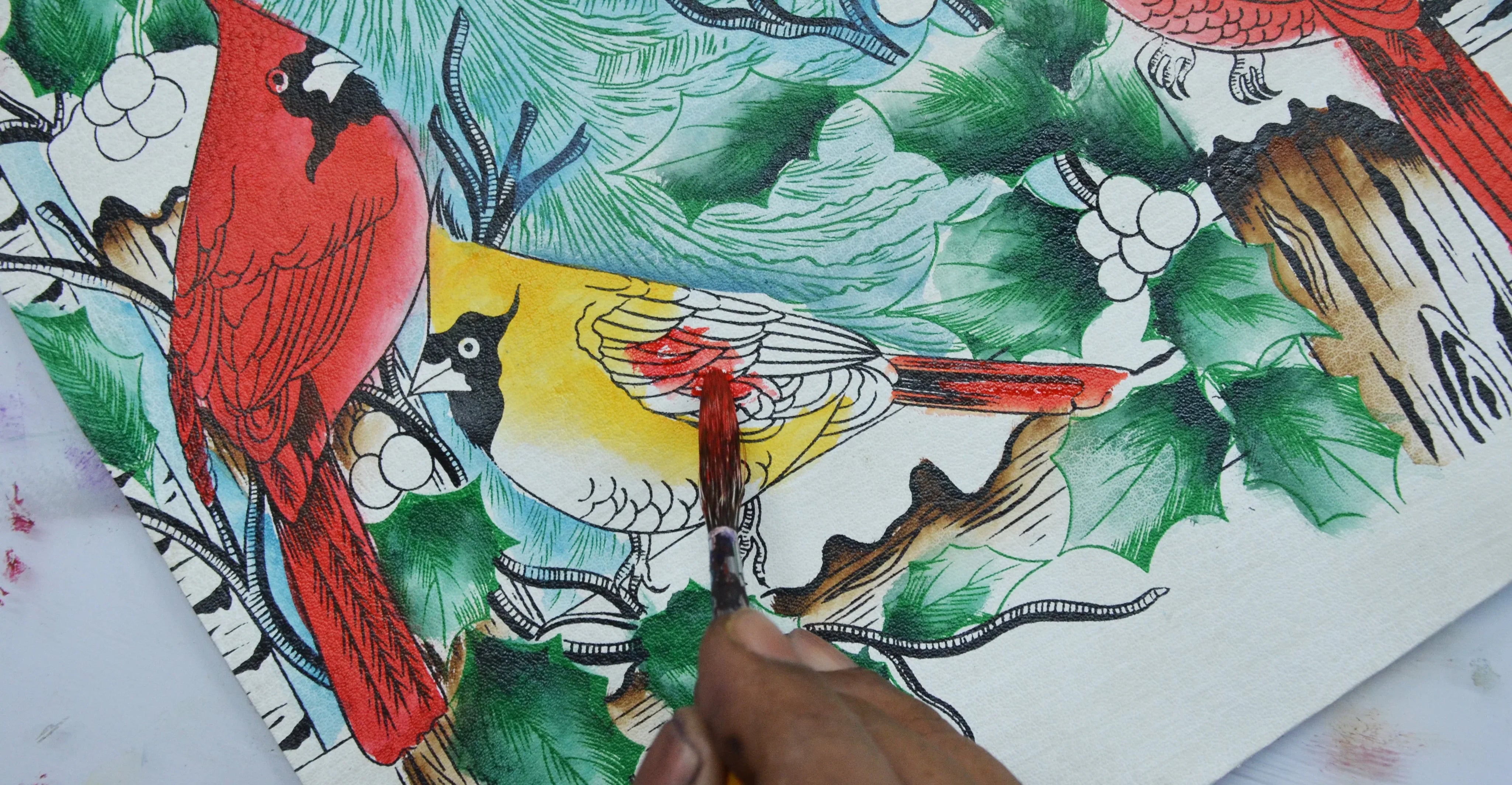 Snowy Cardinal - Anuschka