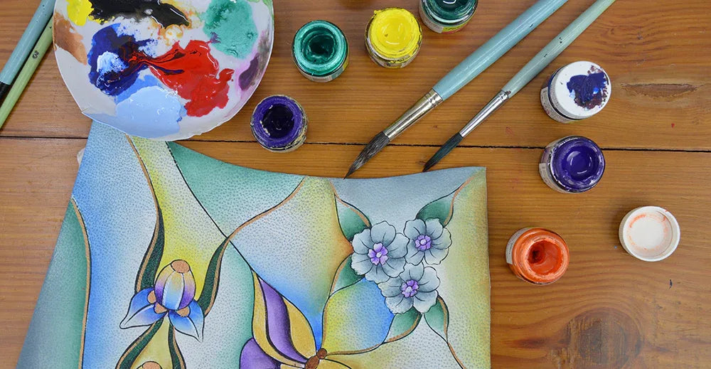 Butterfly Glass Painting-Blue - Anuschka