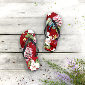 Crimson Garden Flip Flops