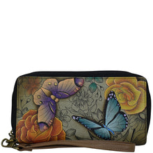 Load image into Gallery viewer, Floral Paradise Tan Zip-Around Clutch - 1832
