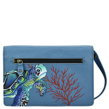 Load image into Gallery viewer, Turtle Reef Sapphire Organizer Wallet On a String - 1834
