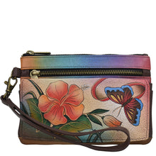 Load image into Gallery viewer, Antique Hibiscus Wristlet Organizer Wallet - 1838
