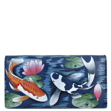 Load image into Gallery viewer, Koi Fish Blue Two-Fold Clutch Wallet - 1871
