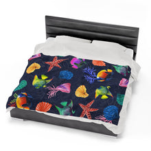 Load image into Gallery viewer, Mystical Reef Velveteen Plush Blanket
