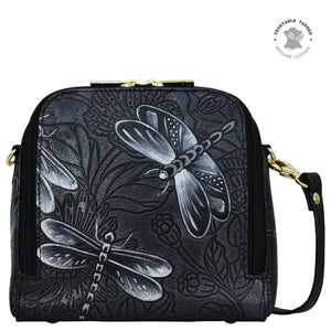 Tooled Dragonfly Meadow Pewter​ Zip Around Travel Organizer - 668