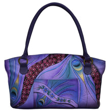 Load image into Gallery viewer, Dreamy Peacock Dewberry Wide Tote - 7015
