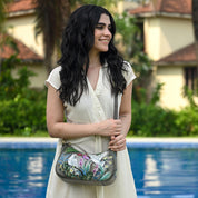 Ruched East West Hobo With Chain - 722