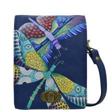 Load image into Gallery viewer, Dancing Dragonflies Blue Flap Convertible Crossbody Belt Bag - 8421
