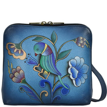 Load image into Gallery viewer, Portuguese Parrot Denim Small Zip Around Crossbody - 8476
