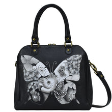 Load image into Gallery viewer, Butterfly Mosaic Black Organizer Satchel - 8480
