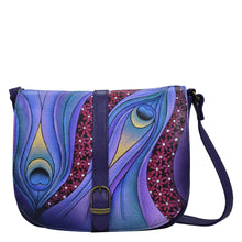 Load image into Gallery viewer, Dreamy Peacock Dewberry Flap Crossbody - 8486
