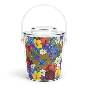 Dreamy Floral Ice Bucket with Tongs