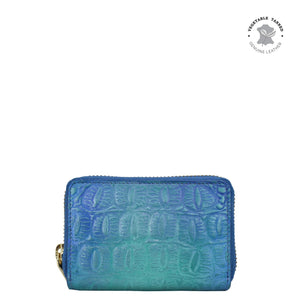 Croc Embossed Peacock Accordion Style Credit And Business Card Holder - 1110