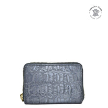 Load image into Gallery viewer, Croc Embossed Silver Grey Accordion Style Credit And Business Card Holder - 1110
