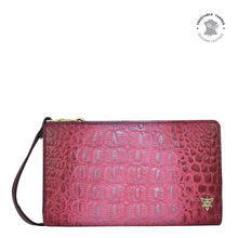 Load image into Gallery viewer, Croc Embossed Berry Organizer Wallet Crossbody - 1149
