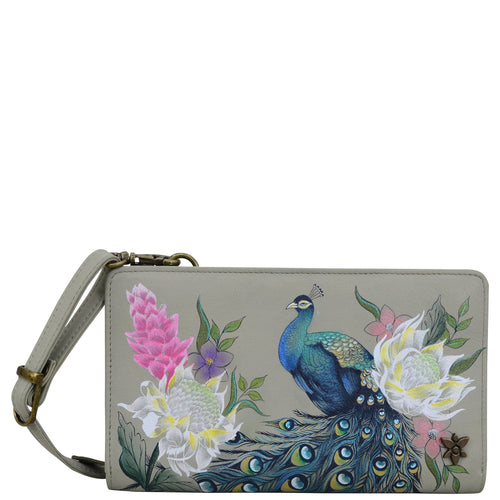 Petalura Hand-Painted Peacock Wallet Bag
