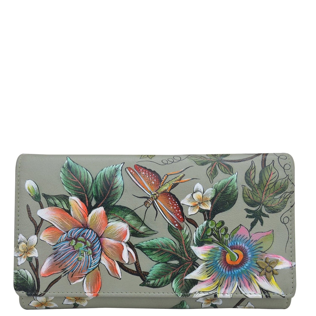 Anuschka Hand Painted Genuine Leather Organizer Wallet New Painted With  Passion
