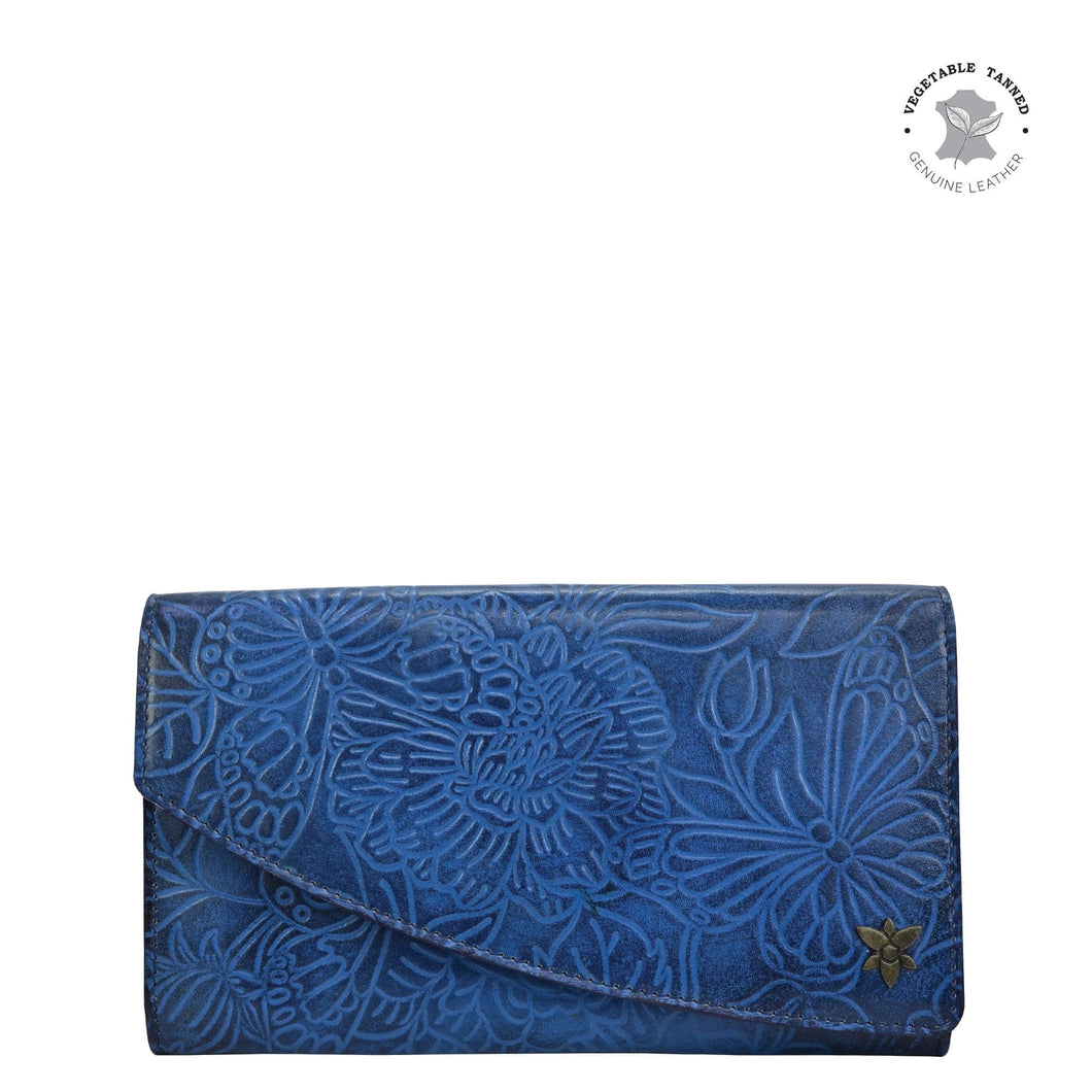 Tooled Butterfly Ocean Accordion Flap Wallet - 1174
