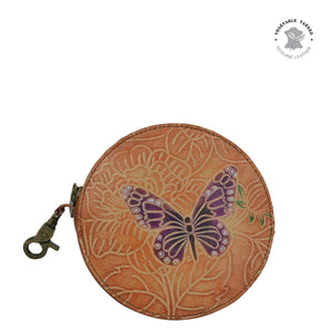 Anuschka Round Coin Purse 1175 Handbags Tooled Butterfly Multi : One Size