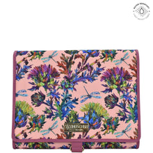 Load image into Gallery viewer, Dragonfly Garden Fabric with Leather Trim Toiletry Case - 13001

