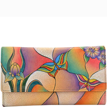 Load image into Gallery viewer, Butterfly Glass Painting Checkbook Clutch Wallet - 1701
