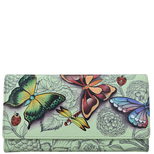 Dreamy Wings Sage Checkbook Clutch Wallet - 1701