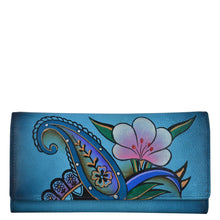 Load image into Gallery viewer, Denim Paisley Floral Multi Pocket Wallet - 1710
