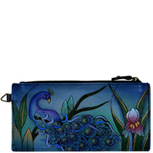 Load image into Gallery viewer, Midnight Peacock Grey Organizer Wallet - 1713

