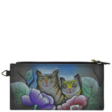 Load image into Gallery viewer, Two Cats Grey Organizer Wallet - 1713

