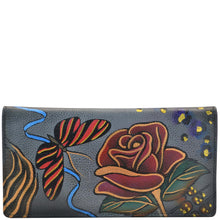 Load image into Gallery viewer, Rose Safari Grey Clutch Wallet - 1714
