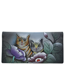 Load image into Gallery viewer, Two Cats Grey Clutch Wallet - 1714
